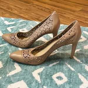 Ann Taylor Tan Cut-Out Heels